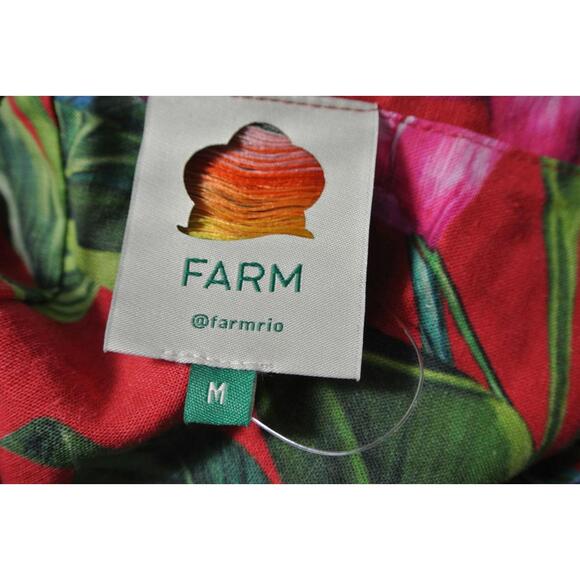 NWT, Farm Rio Red Dream Garden Lenzing Ecovez Euroflax Maxi Dress Size M #MD1075 - Picture 10 of 12